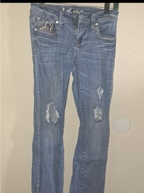 LA Idol Distressed Bling Jeans